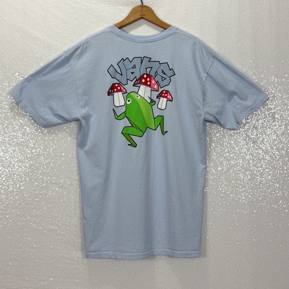 Vans Graphic Tee with Frog and Mushrooms Size Large - Picture 2 of 8